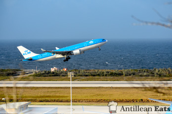 KLM Airbus A330 - taking off from Curacao