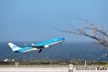 KLM Airbus A330 - taking off from Curacao